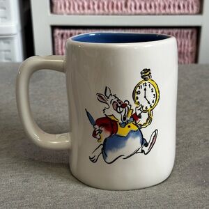 Rae Dunn Disney Alice in Wonderland White Rabbit Mug “I’m Late! I’m Late!”